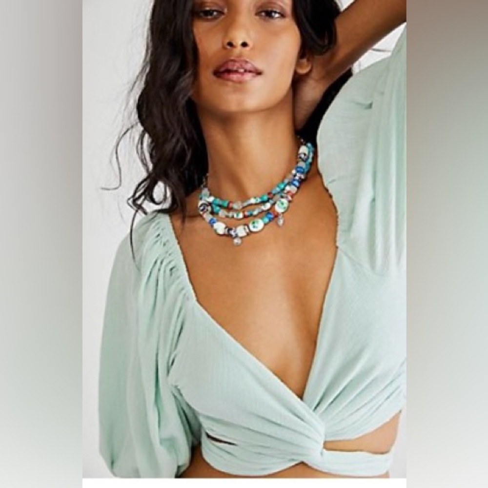 Free People Mint Green Crop Top